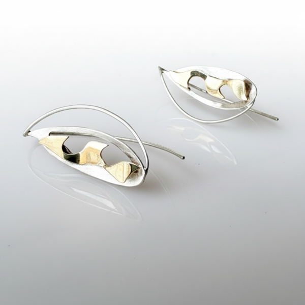 Abstract Earrings - Sterling 14k Gold feature